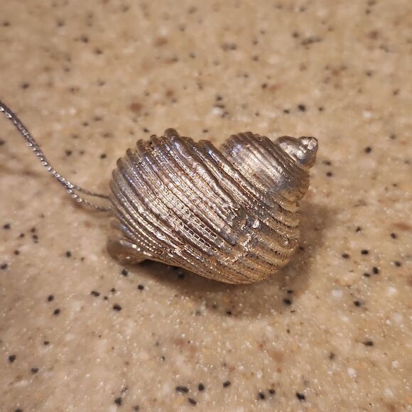 Silver Shell Christmas Ornament Prosperity Tree Farms New - Picture 2 of 3